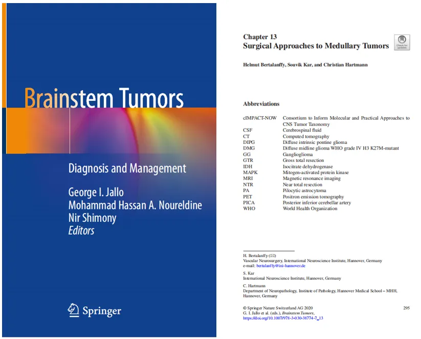 2020年出版的國際腦干手術(shù)專著《Brainstem Tumors》圖片