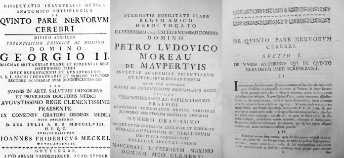 五對腦神經(jīng)醫(yī)學(xué)生理學(xué)博士論文”(Dissertatio staruralis Medica Antopico Physiologica de Quinto Pare Nervorum Cerebrium)。