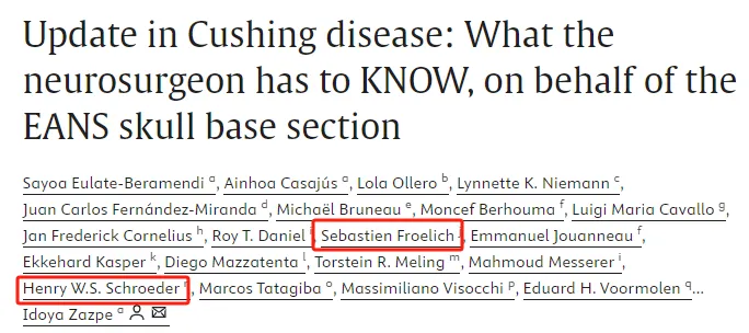 發(fā)表于期刊《Brain and Spine》上的論文《Update in Cushing disease: What the neurosurgeon has to KNOW, on behalf of the EANS skull base section》